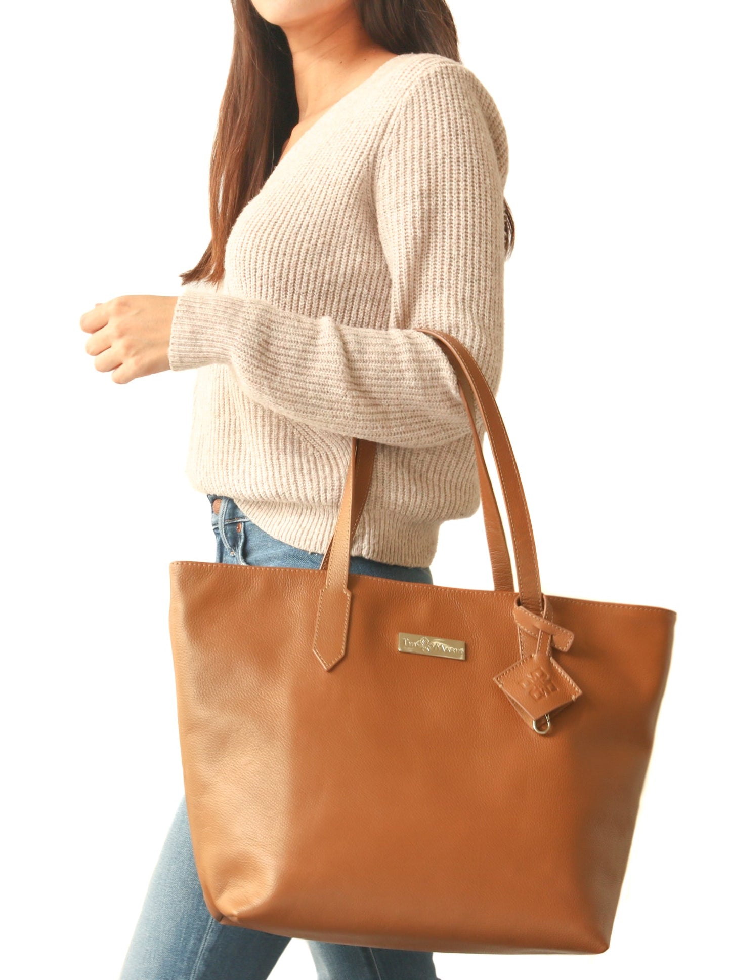 Leather Spacious Tote Bag Martina by Tin Marin