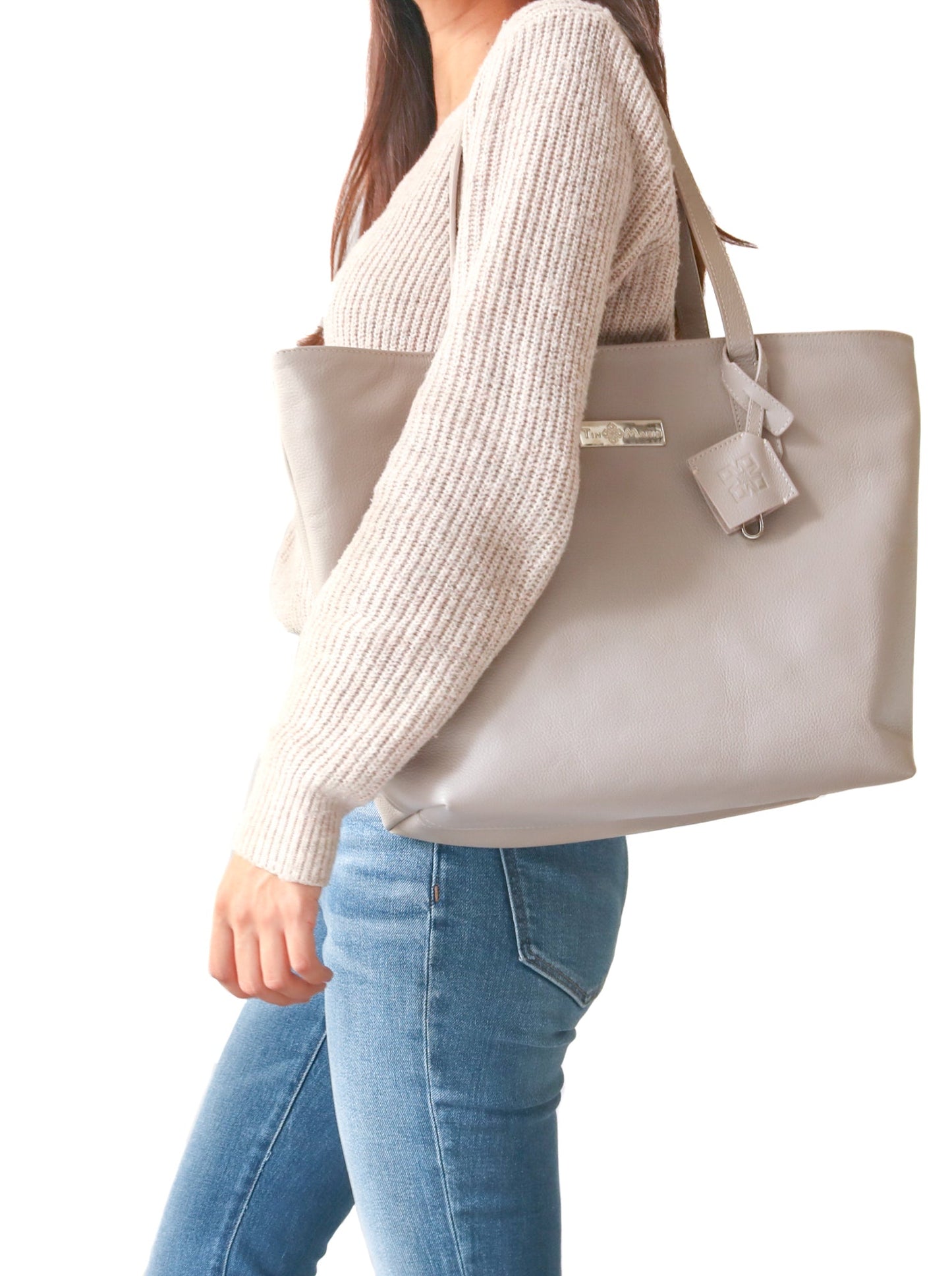 Leather Spacious Tote Bag Martina by Tin Marin