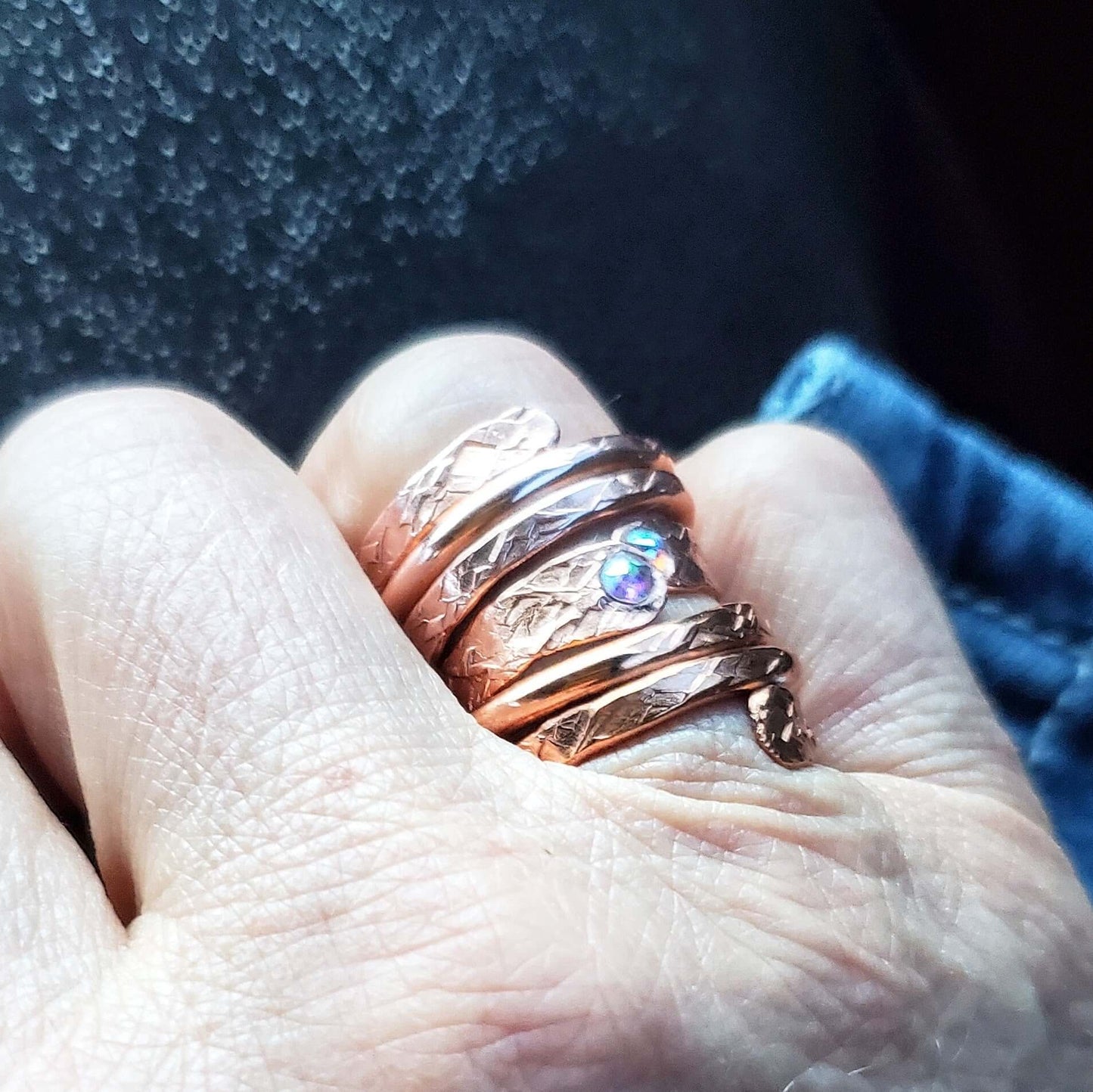 Copper Crystal Embedded Wrap Ring Stackable Brides Mag Alexa Martha