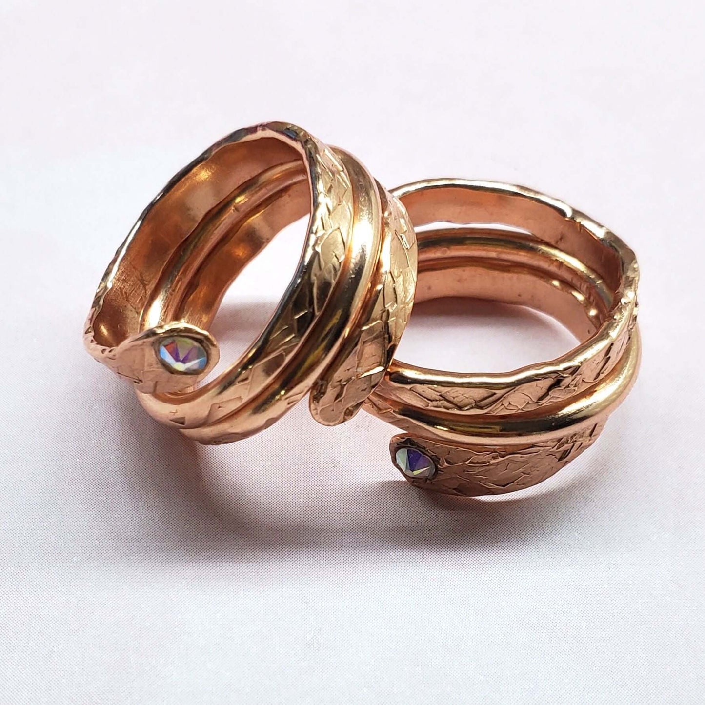Copper Crystal Embedded Wrap Ring Stackable Brides Mag Alexa Martha