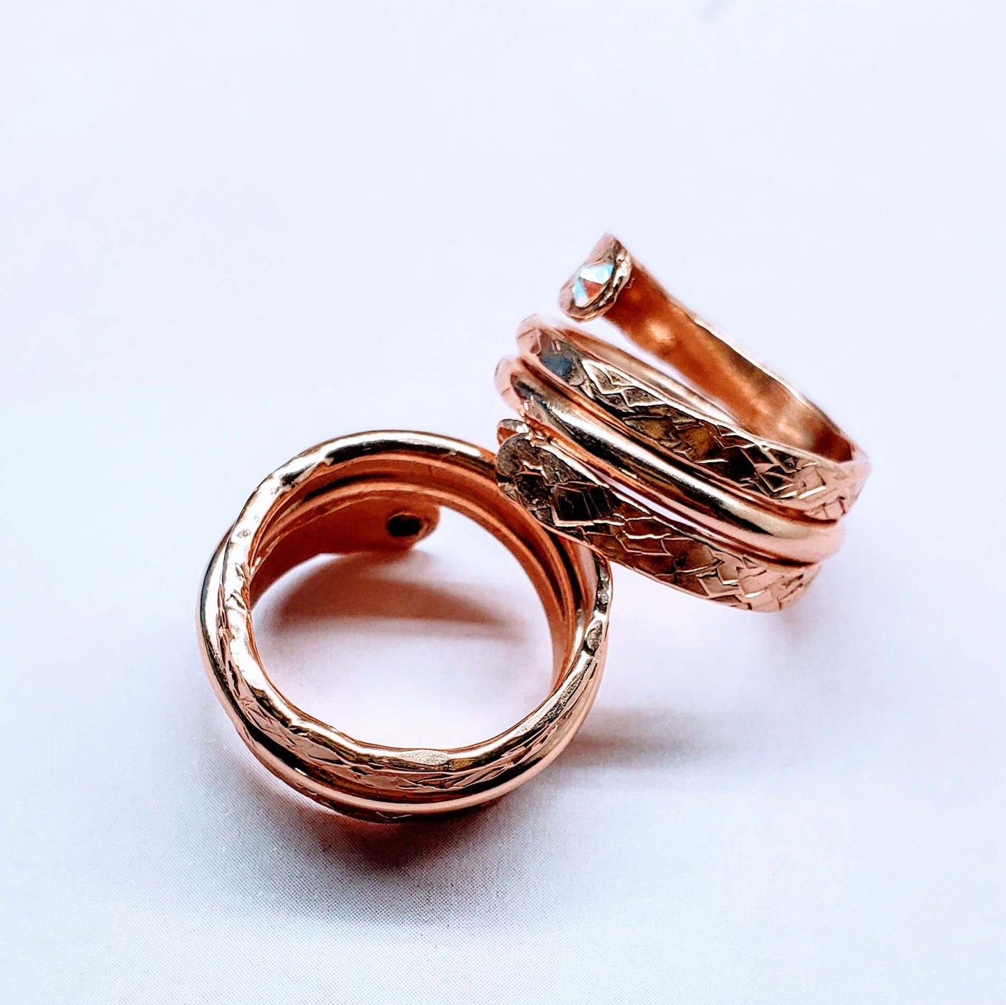 Copper Crystal Embedded Wrap Ring Stackable Brides Mag Alexa Martha