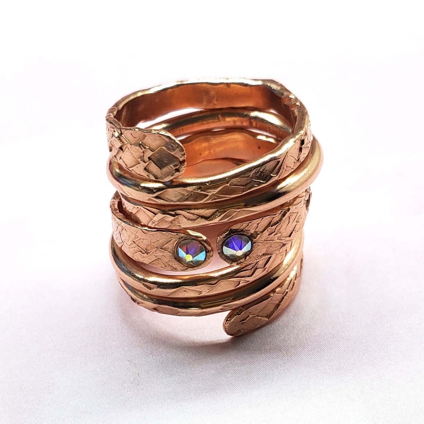 Copper Crystal Embedded Wrap Ring Stackable Brides Mag Alexa Martha