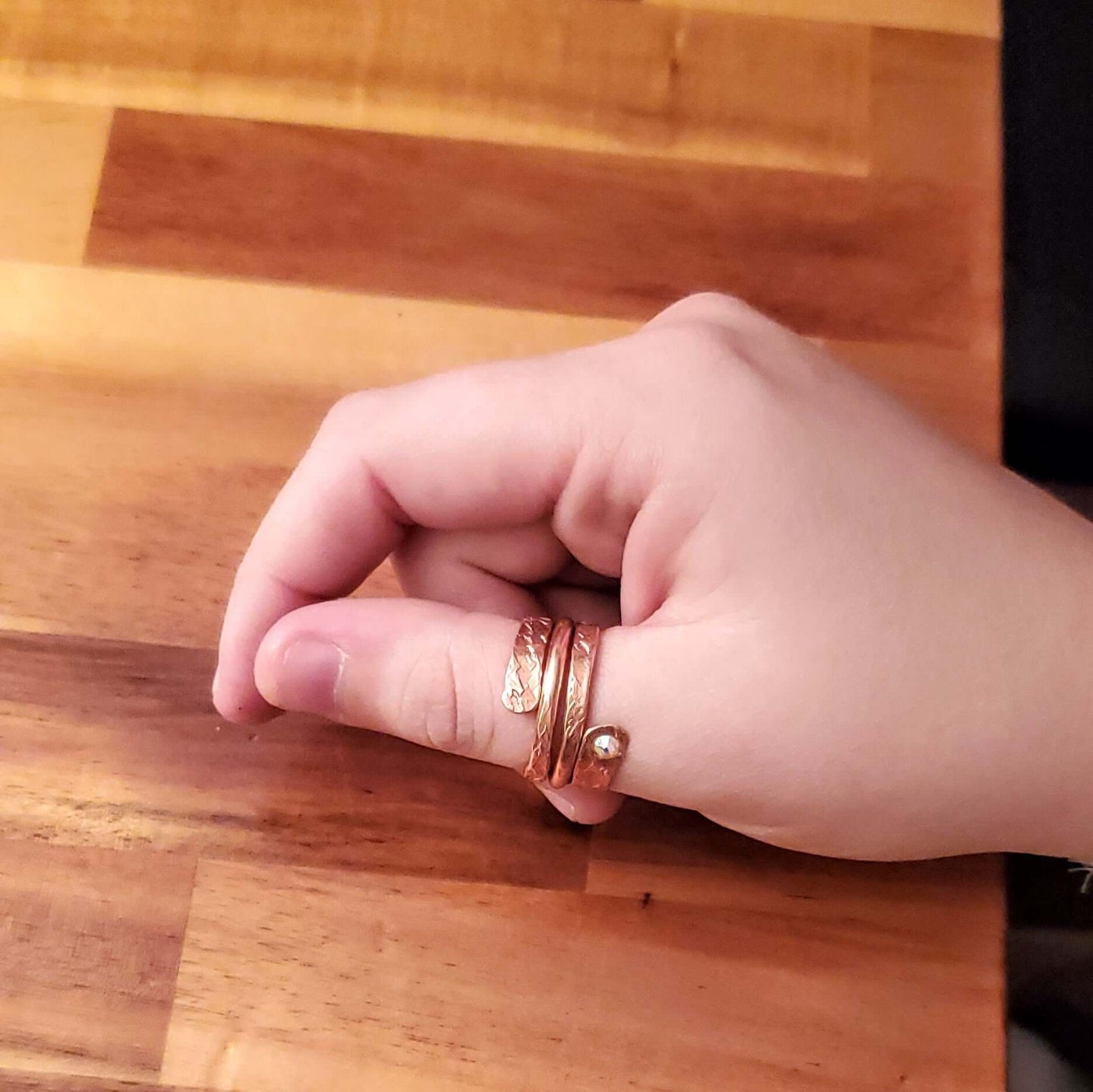 Copper Crystal Embedded Wrap Ring Stackable Brides Mag Alexa Martha