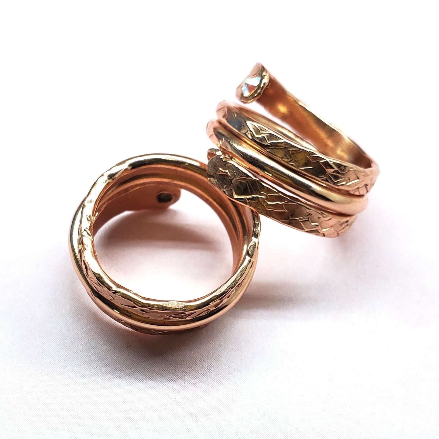 Copper Crystal Embedded Wrap Ring Stackable Brides Mag Alexa Martha