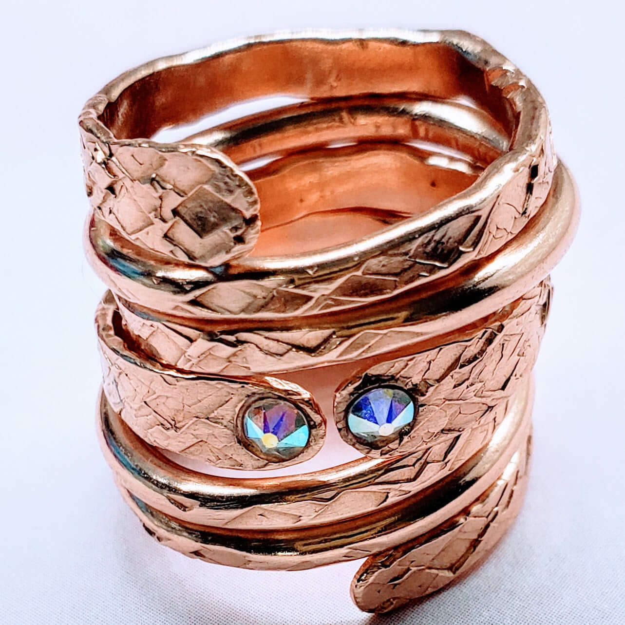 Copper Crystal Embedded Wrap Ring Stackable Brides Mag Alexa Martha