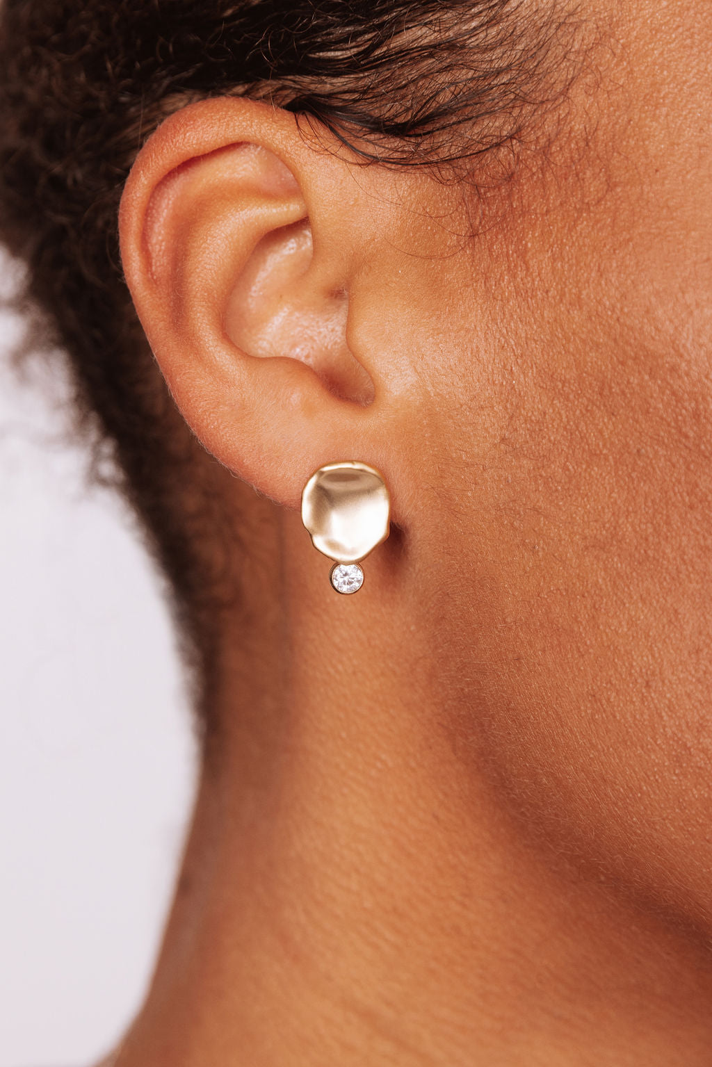 Matte Gold Cubic Zirconia Earrings Maxine