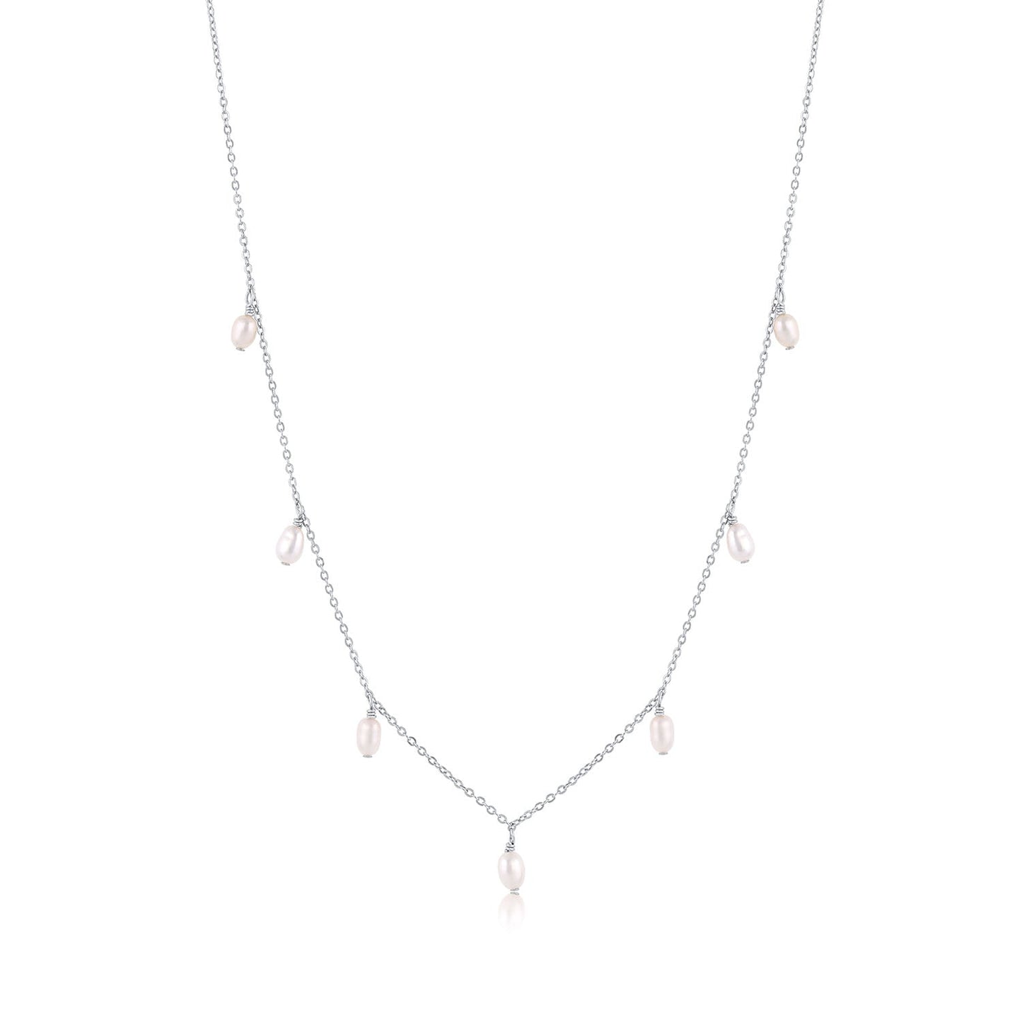 Freshwater Pearls Cable Chain Necklace 14k Gold Filled or Sterling Silver Meri Necklace