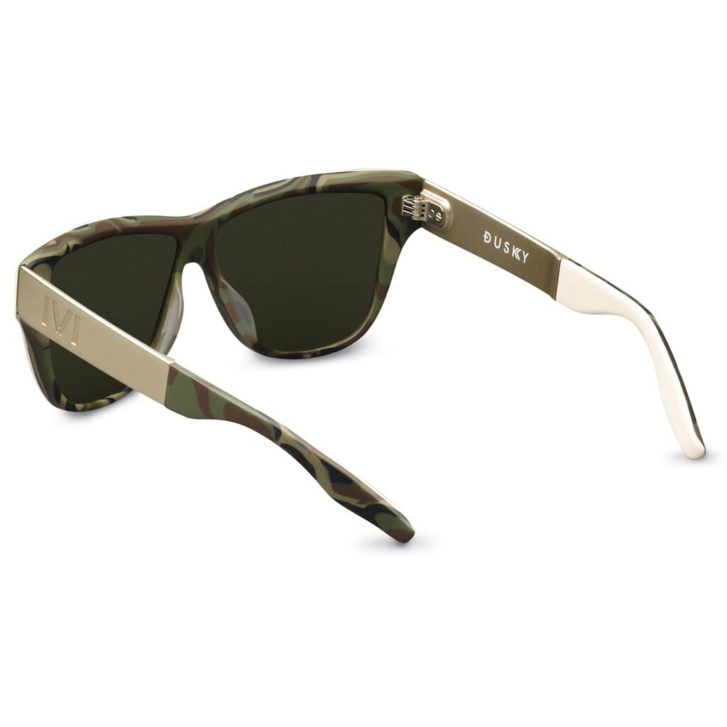 Dusky Polished Ivory Brushed Aluminum Green Grey Lens Sunglasses