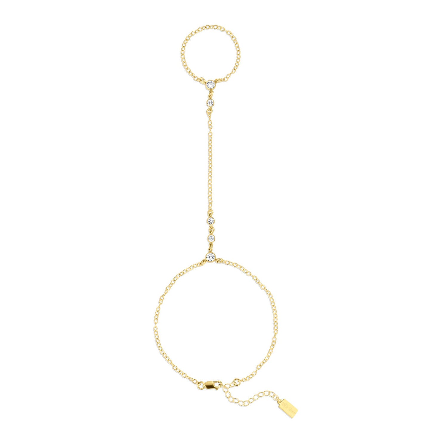 Miley Gold Filled Hand Chain with Cubic Zirconia Connectors