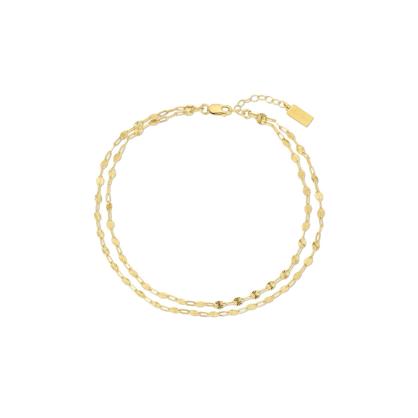 14k Gold Filled Starburst Double Draped Anklet Millie