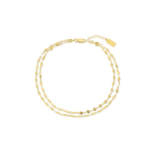 14k Gold Filled Starburst Double Draped Anklet Millie