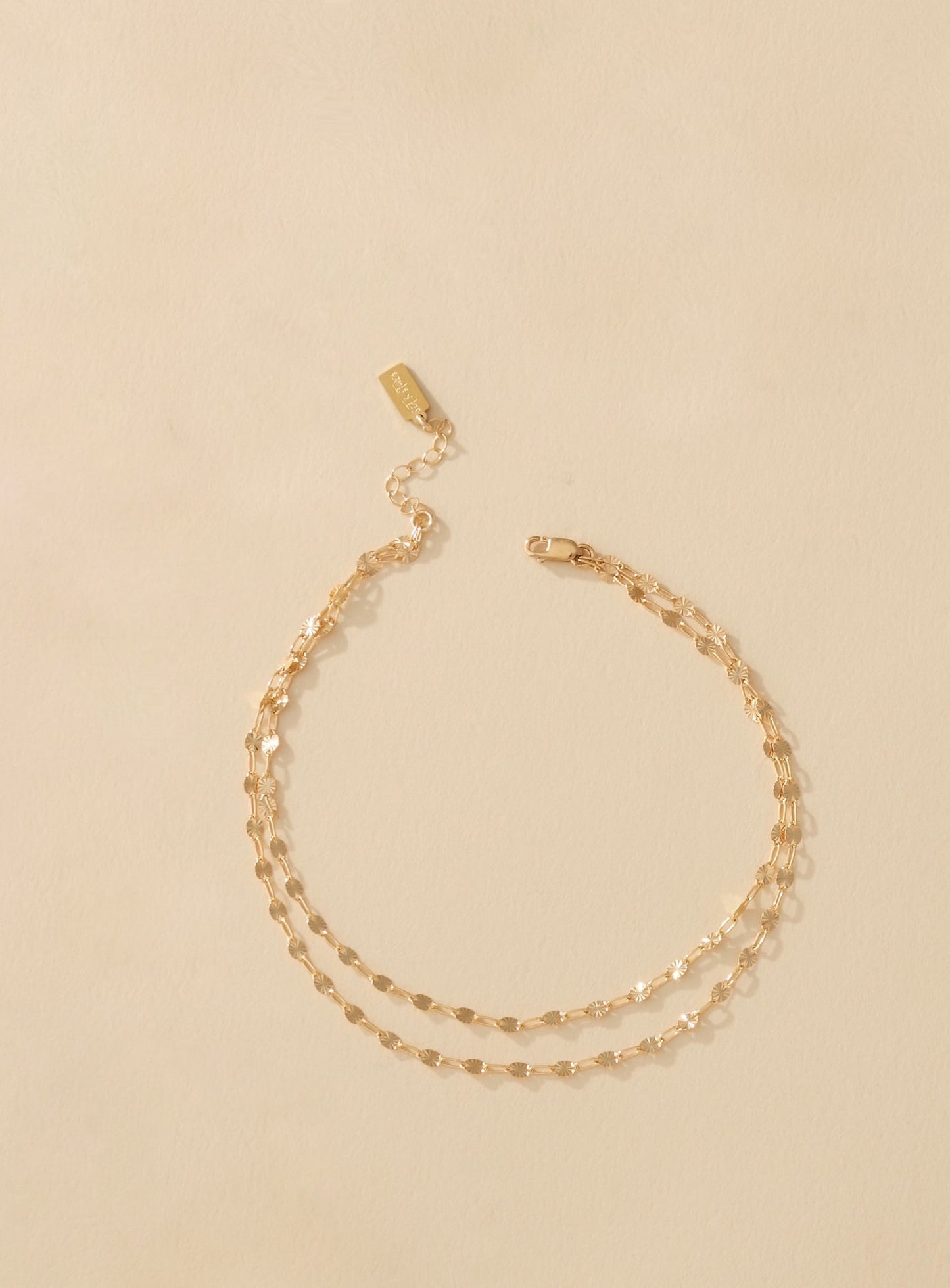 14k Gold Filled Starburst Double Draped Anklet Millie