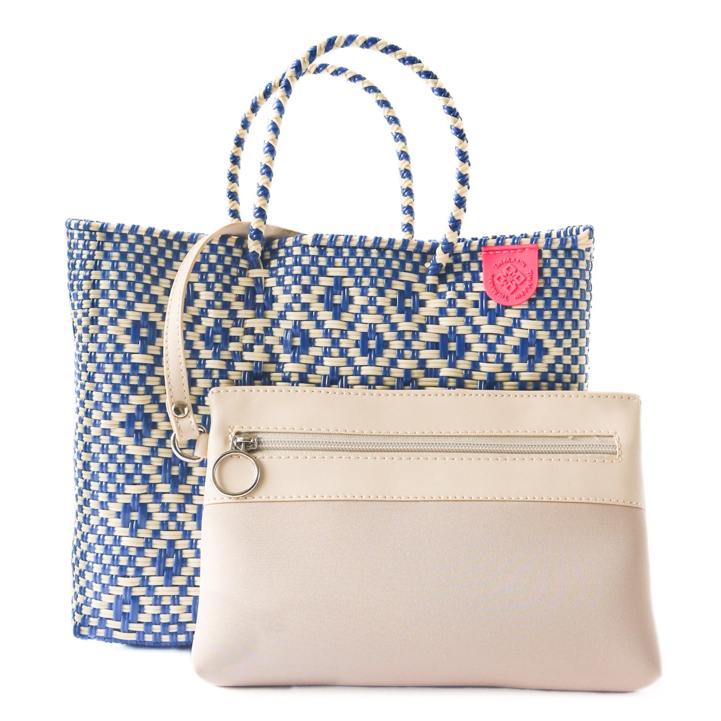 Medium Woven Resort Crossbody Bag Eco-Friendly Handwoven Tin Marin