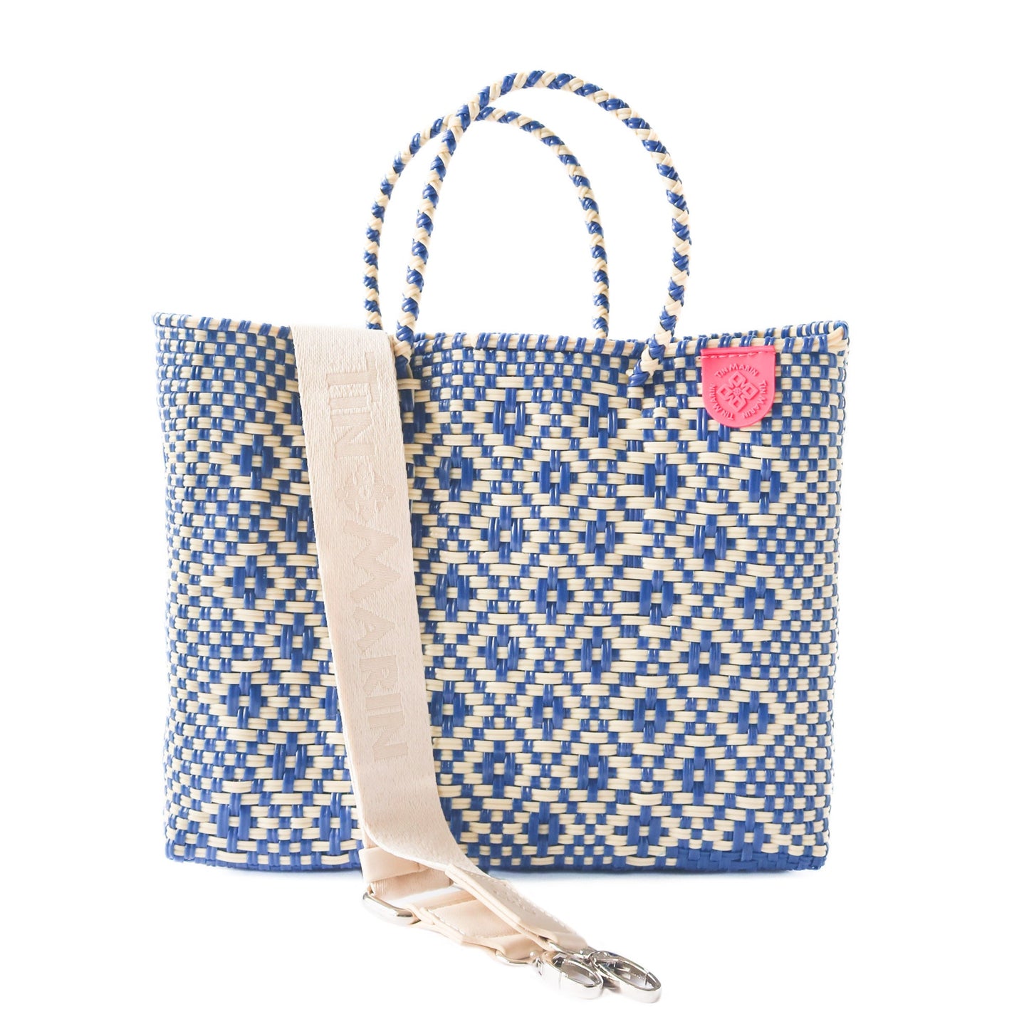 Medium Woven Resort Crossbody Bag Eco-Friendly Handwoven Tin Marin