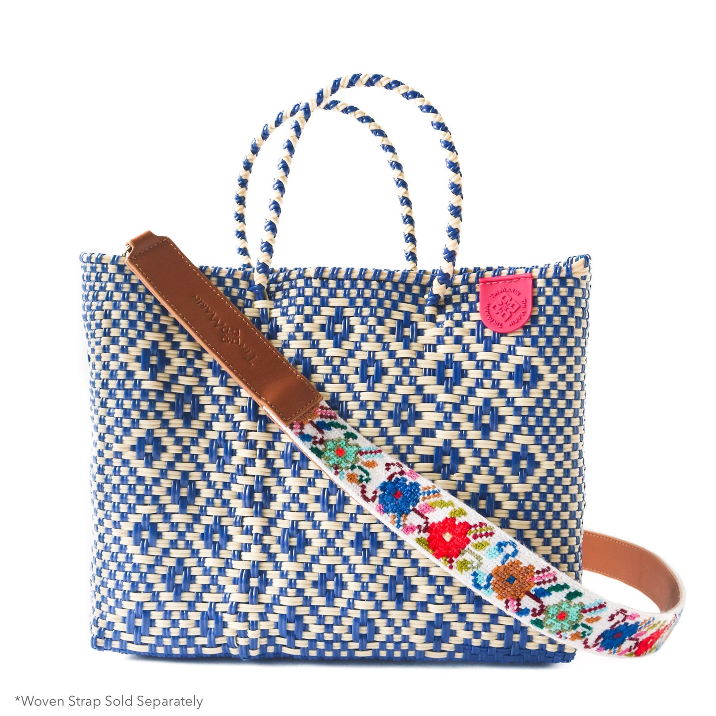 Medium Woven Resort Crossbody Bag Eco-Friendly Handwoven Tin Marin