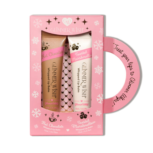 Hot Chocolate and Toasted Marshmallow Hydrating Whipped Lip Balm Duo Glimmer Wish