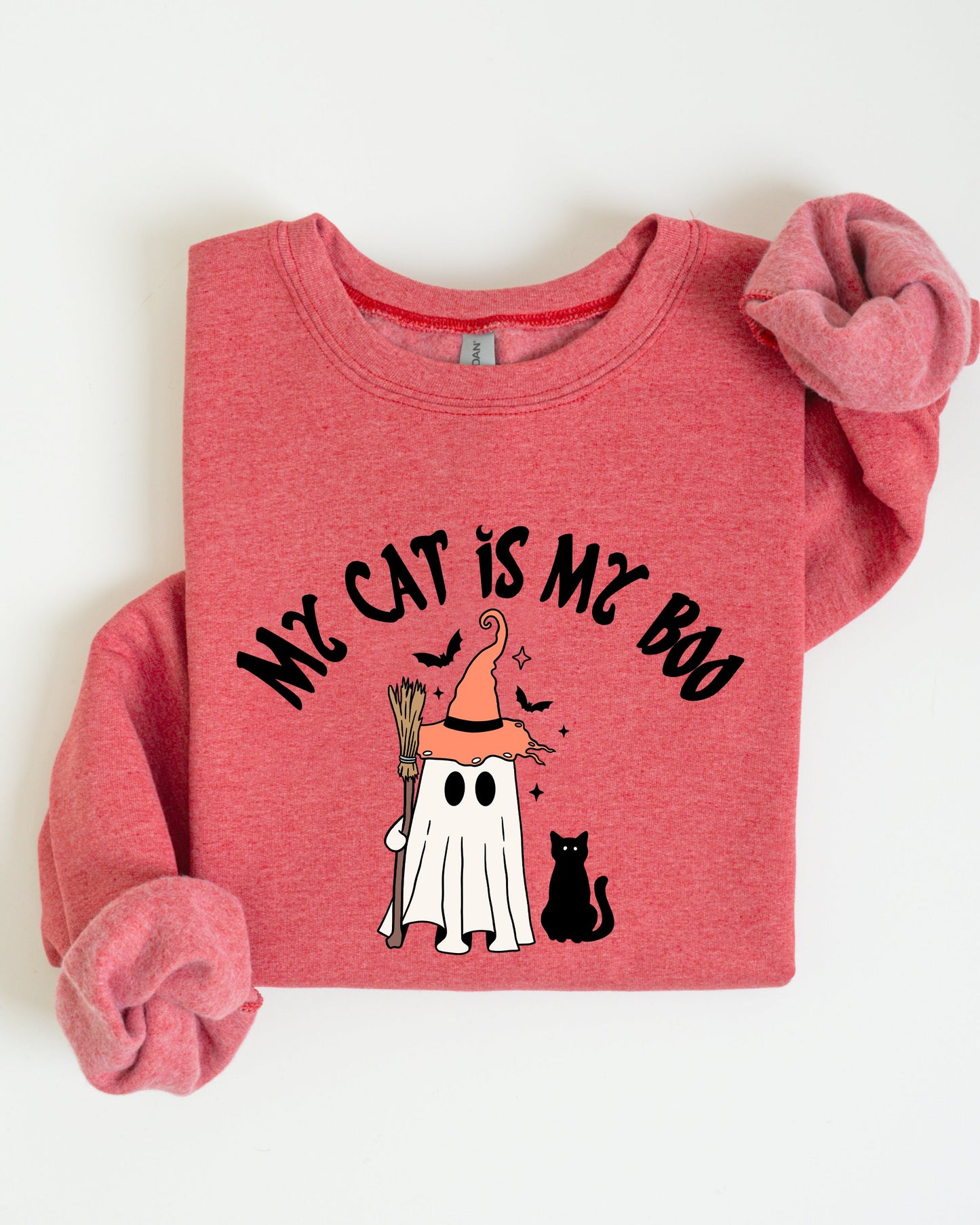 My Cat Is My Boo, Halloween, Ghost, Cute, Witch, Trick Or Treat, Bats Sweatshirt