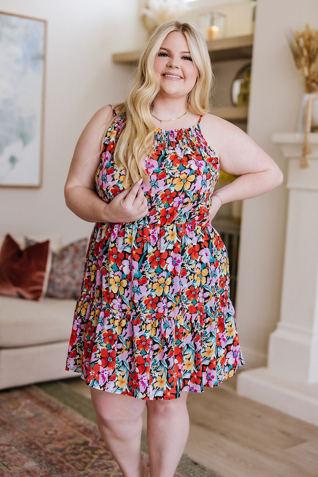Floral Smocked Neckline Dress My Side of the Story