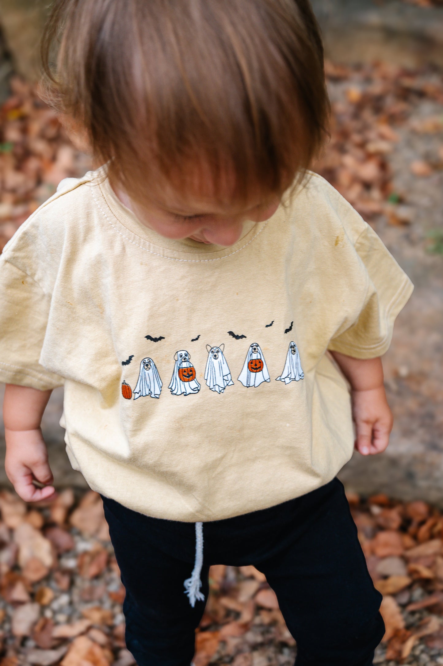 Halloween Ghost Dogs Oversized T-Shirt Romper Little Joy Co.