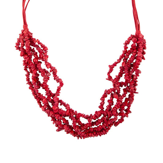 Six Strand Red Magnesite Necklace