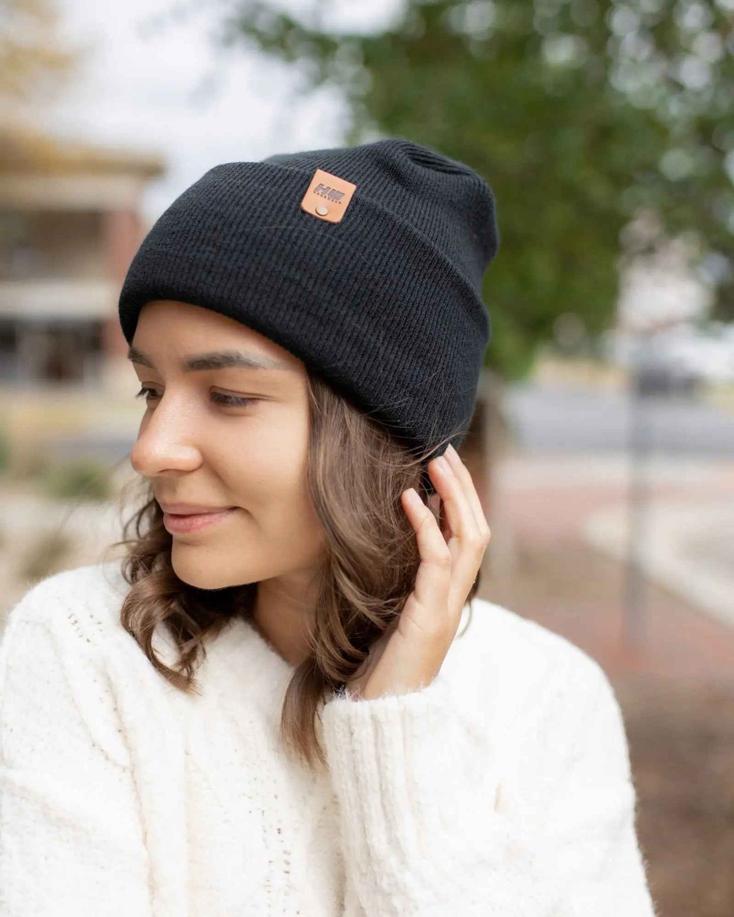 NEW HAAKWEAR H-Stitch Cuffed Beanie - Designed and Made in USA (Patented Design) - Charcoal Black