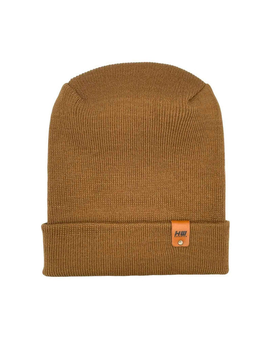 NEW HAAKWEAR H-Stitch Cuffed Beanie - Patented Design, Made in USA - Camel Brown