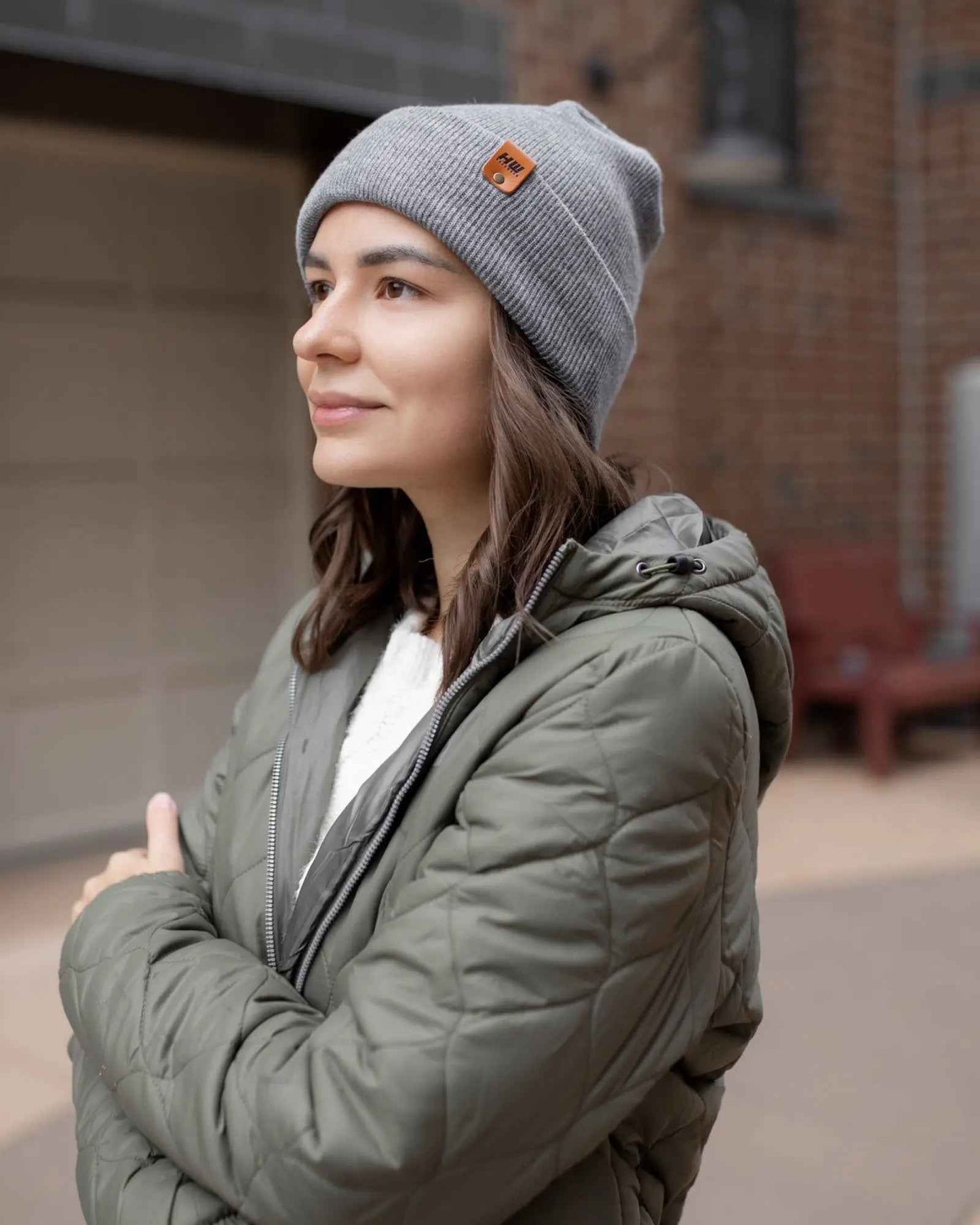 NEW HAAKWEAR H-Stitch Cuffed Beanie - Designed and Made in USA (Patent Pending Design) - Koala Gray