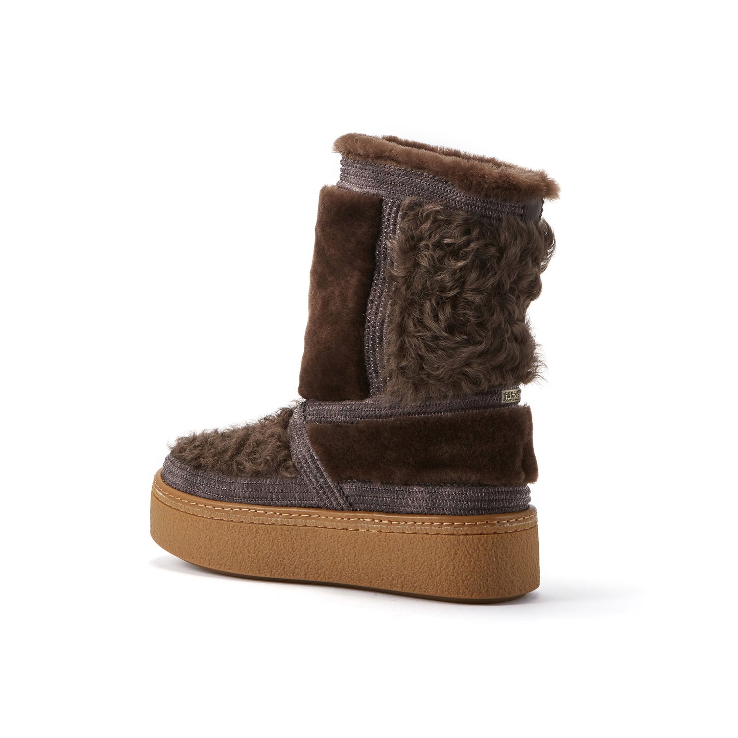 Sheepskin Cold Weather Range Mixed Texture with Nordic Braid Trims NJORDE BURNT