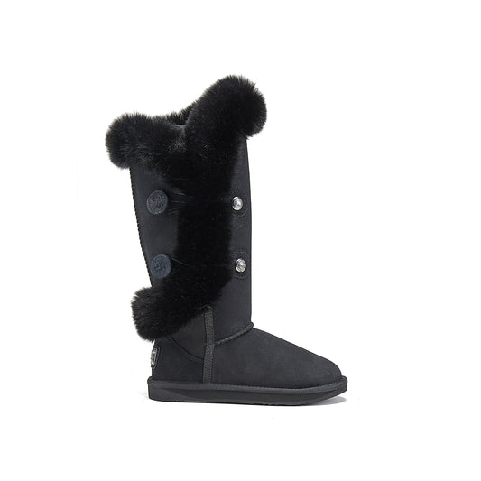 Nordic Tall Black Suede Winter Boot Australia Luxe Collective