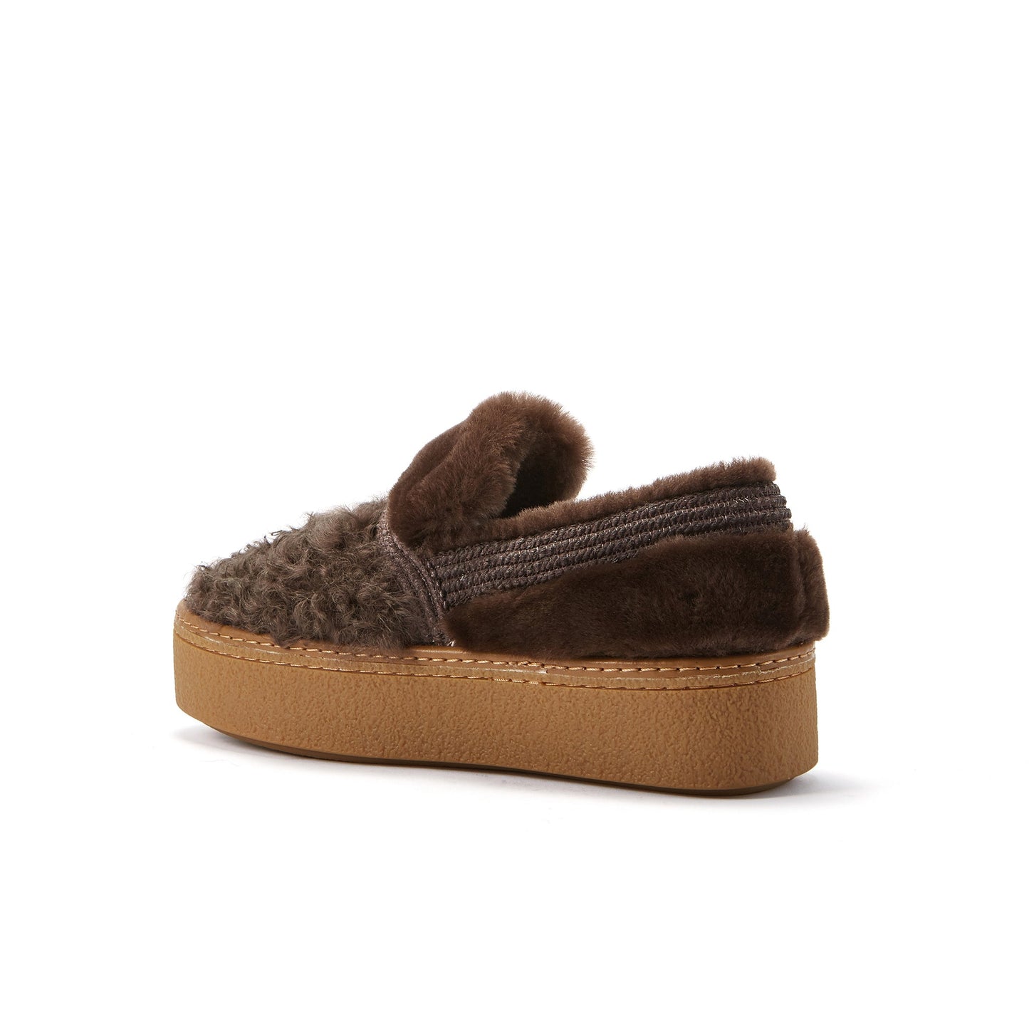 Cold Weather Mixed Texture Sheepskin Loafer NORDSKE BURNT