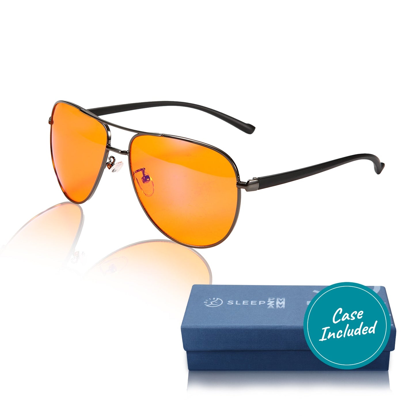 Night-Time Aviator Blue Light Glasses Black Silver