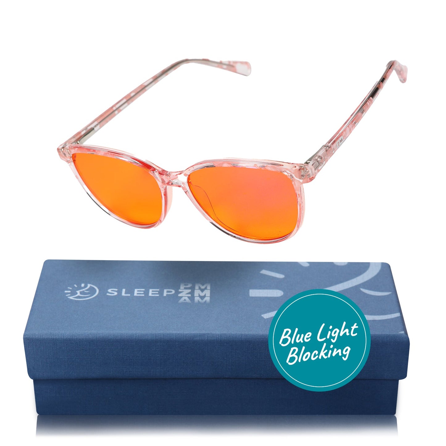 Night-Time Blue Light Blocking Wayfarer Glasses Pink Warrior