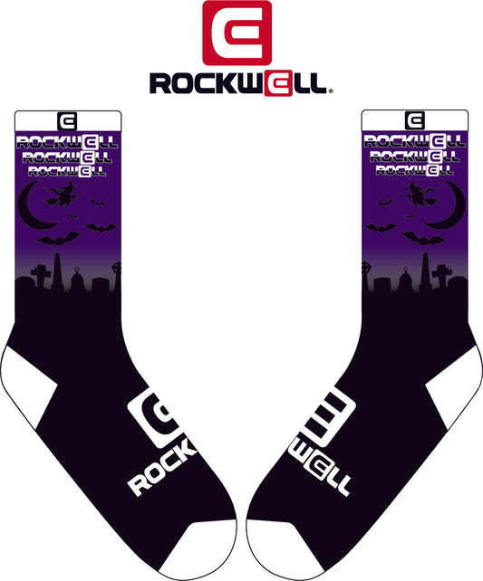 Crew Socks Night Sky Witch Black and Purple Sock Rockwell Time