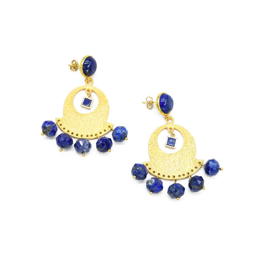 Night Sky Lapis Lazuli Gold Plated Earrings ADIBA