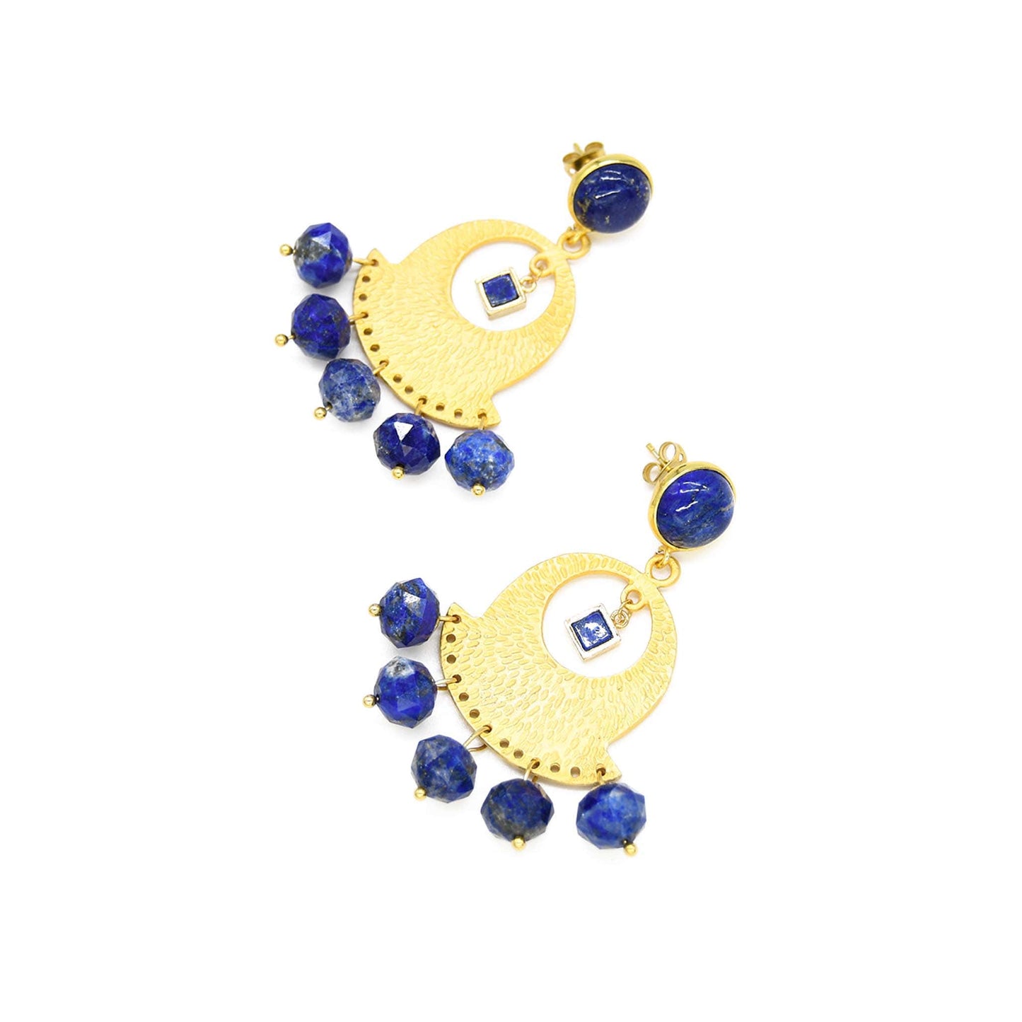 Night Sky Lapis Lazuli Gold Plated Earrings ADIBA