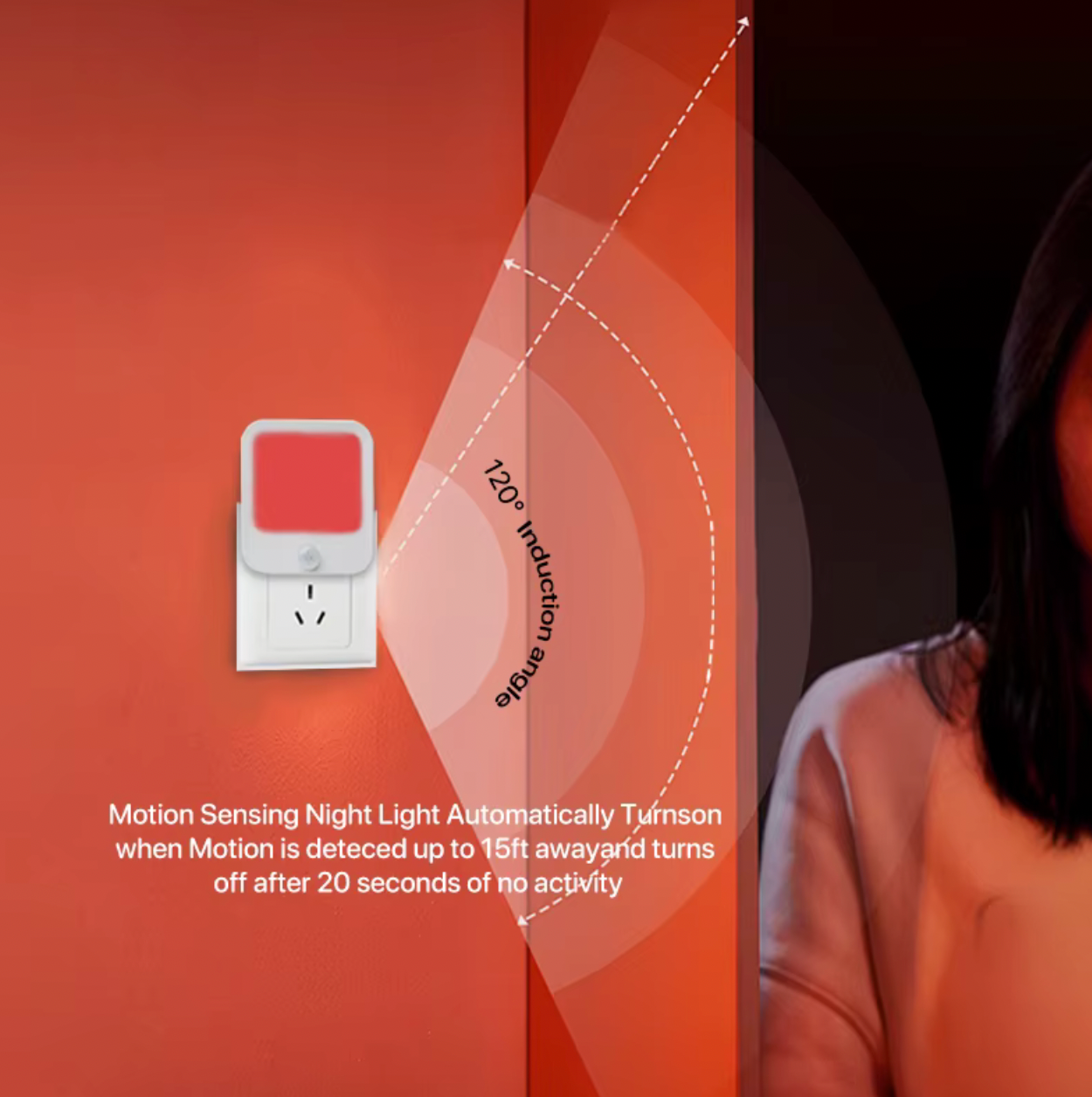 Nightlight Motion Sensing Red Circadian Friendly Nightlight DreamWalkerz