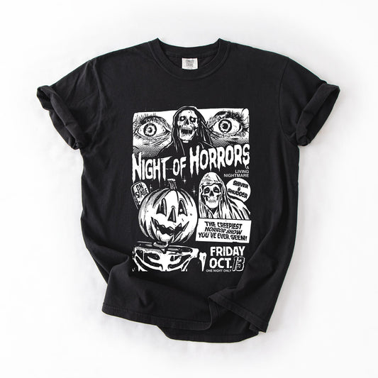 Night of Horrors, Halloween, Spooky, Scary, Witch, Comfort Colors T-Shirt