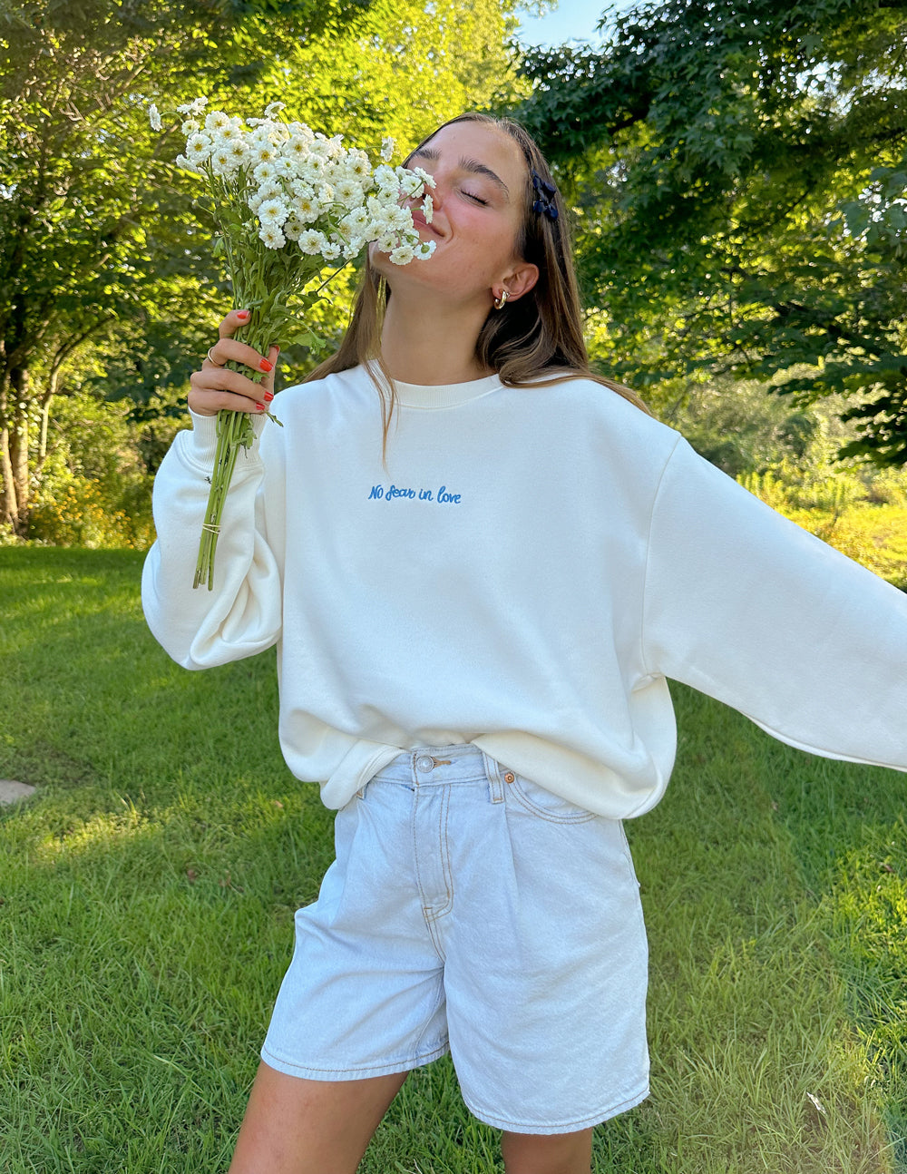 No Fear in Love Vanilla Crewneck Sweatshirt Unisex