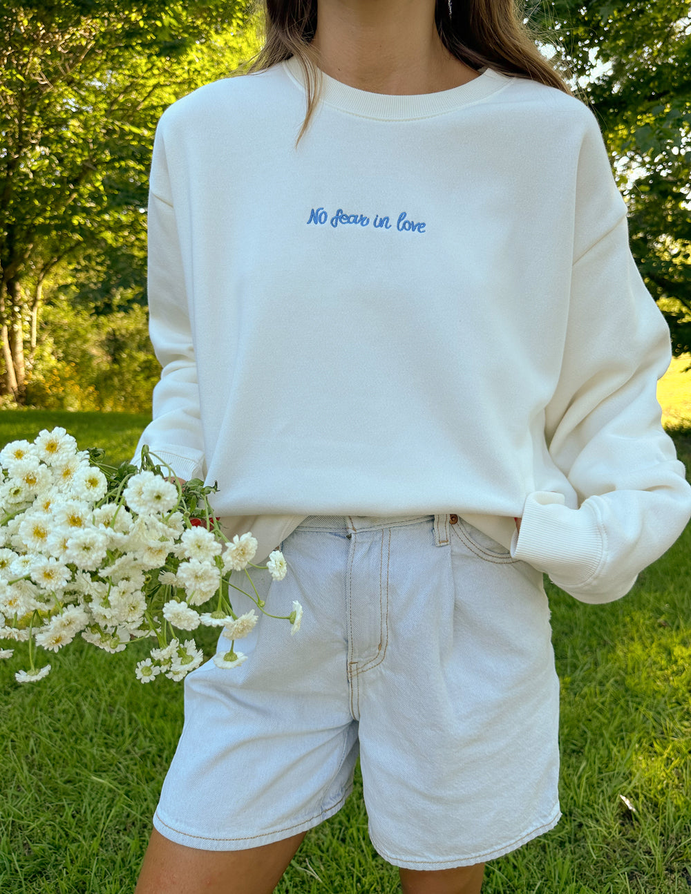 No Fear in Love Vanilla Crewneck Sweatshirt Unisex
