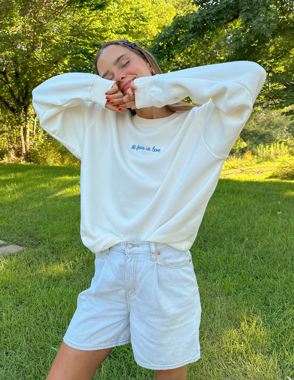 No Fear in Love Vanilla Crewneck Sweatshirt Unisex