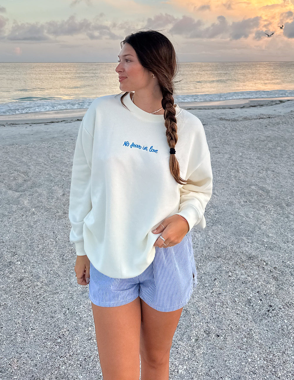 No Fear in Love Vanilla Crewneck Sweatshirt Unisex
