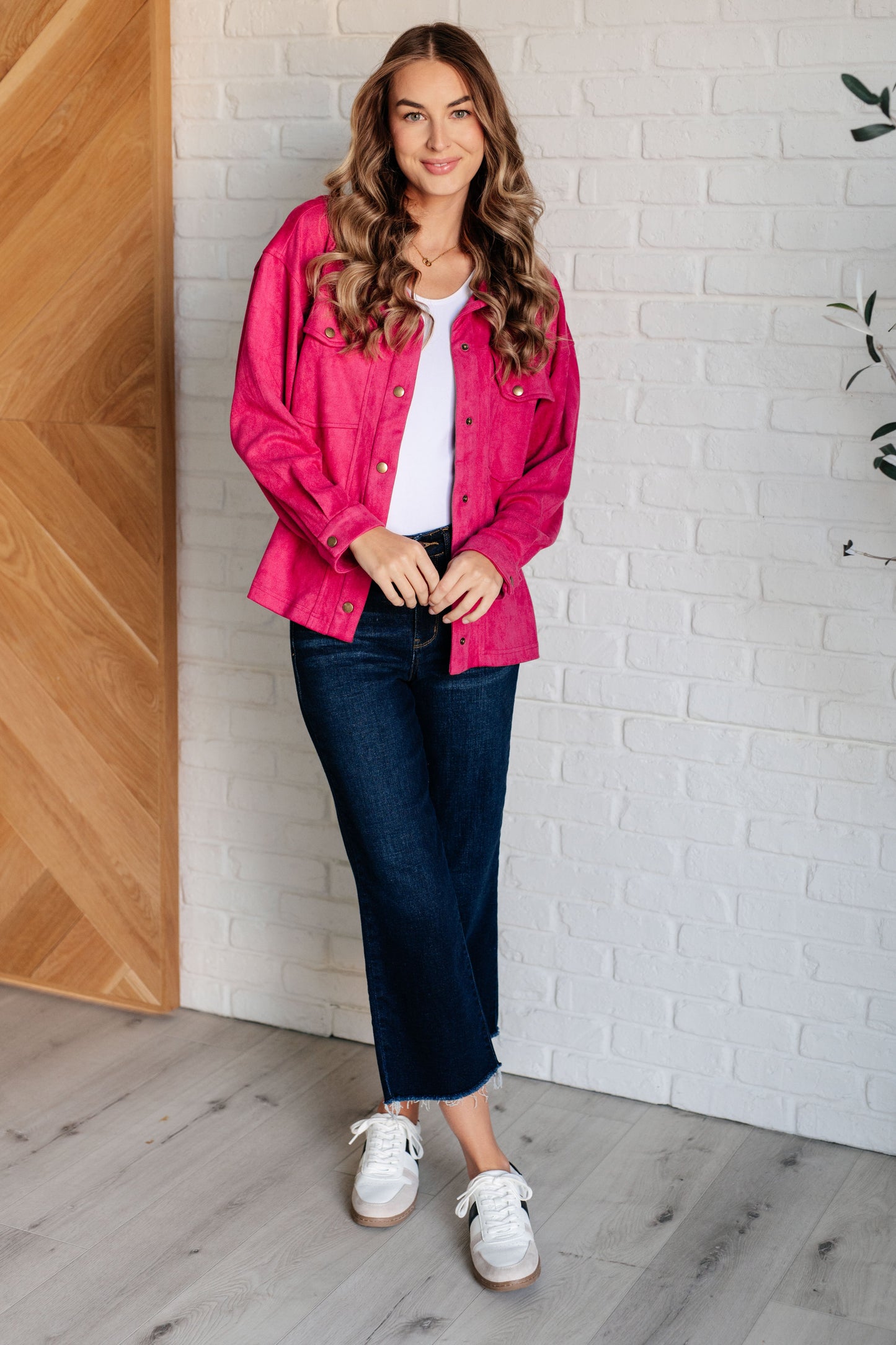 Nothing's More Amazing Faux Suede Button Down Shirt