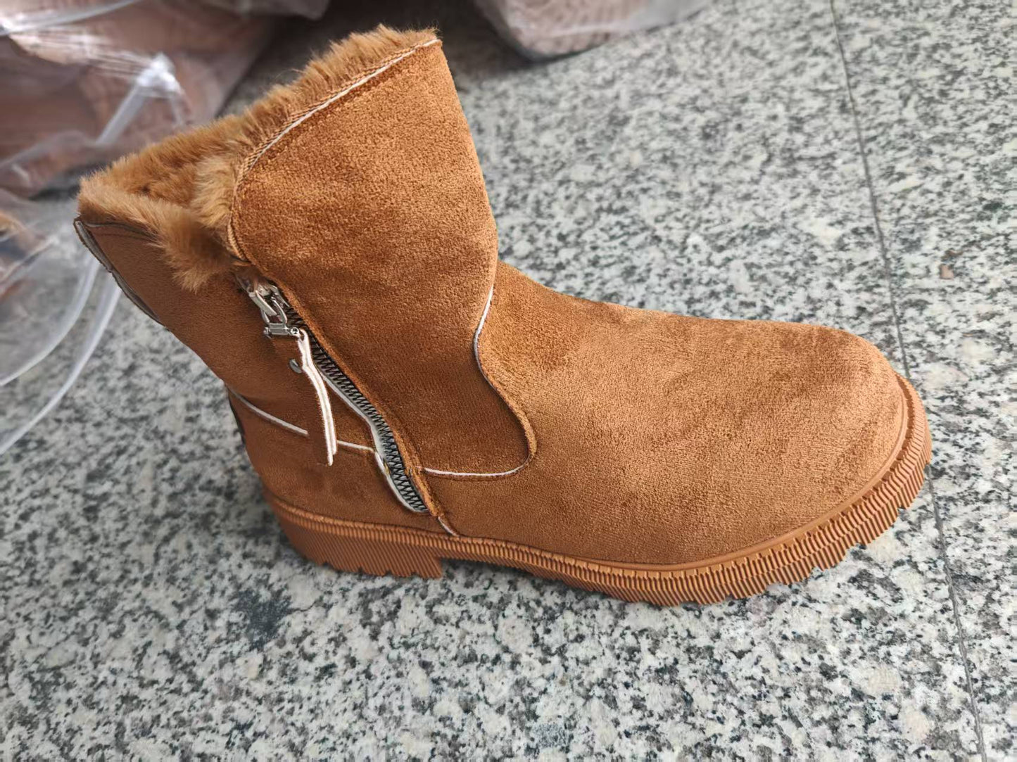Women’s Velvet Lined Plus Size Cotton Snow Boots