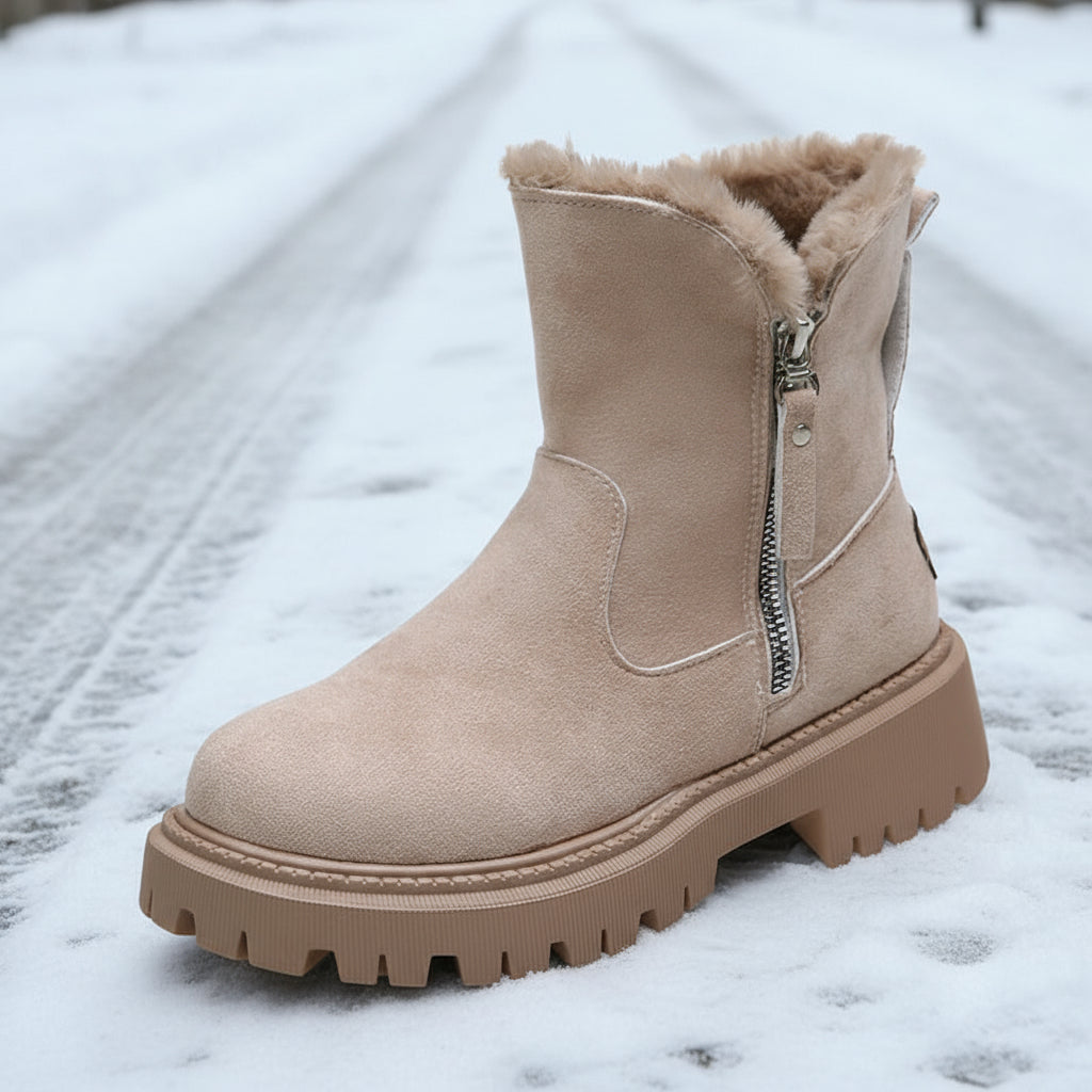 Women’s Velvet Lined Plus Size Cotton Snow Boots
