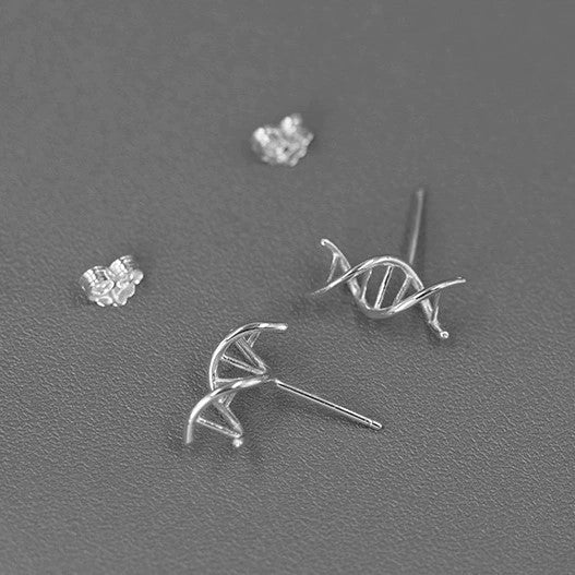 DNA 925S Silver Double Helix Stud Earrings