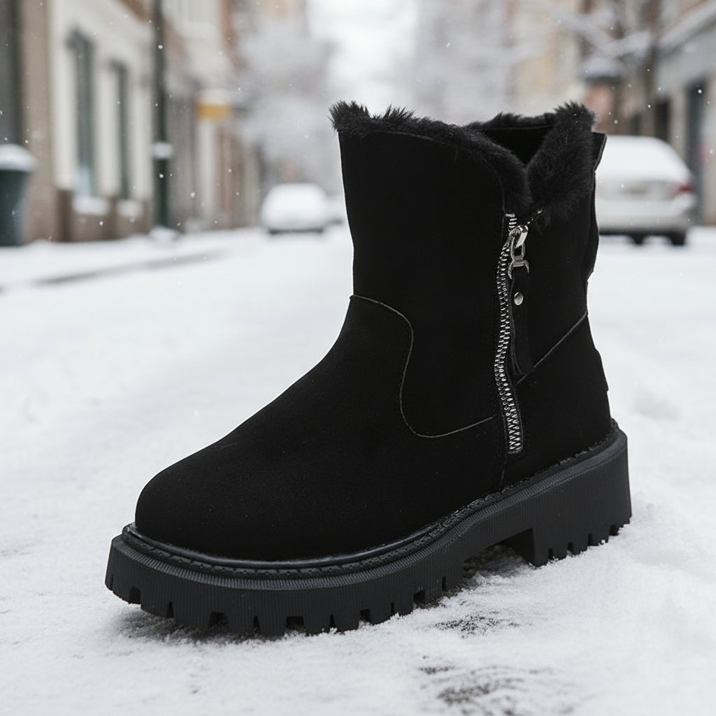Women’s Velvet Lined Plus Size Cotton Snow Boots