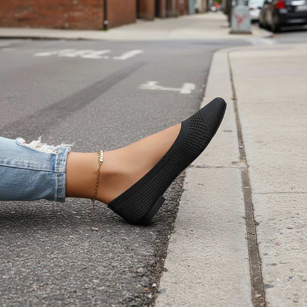 Flying Woven Mesh Large Size Shallow-Mouth Women’s Shoes