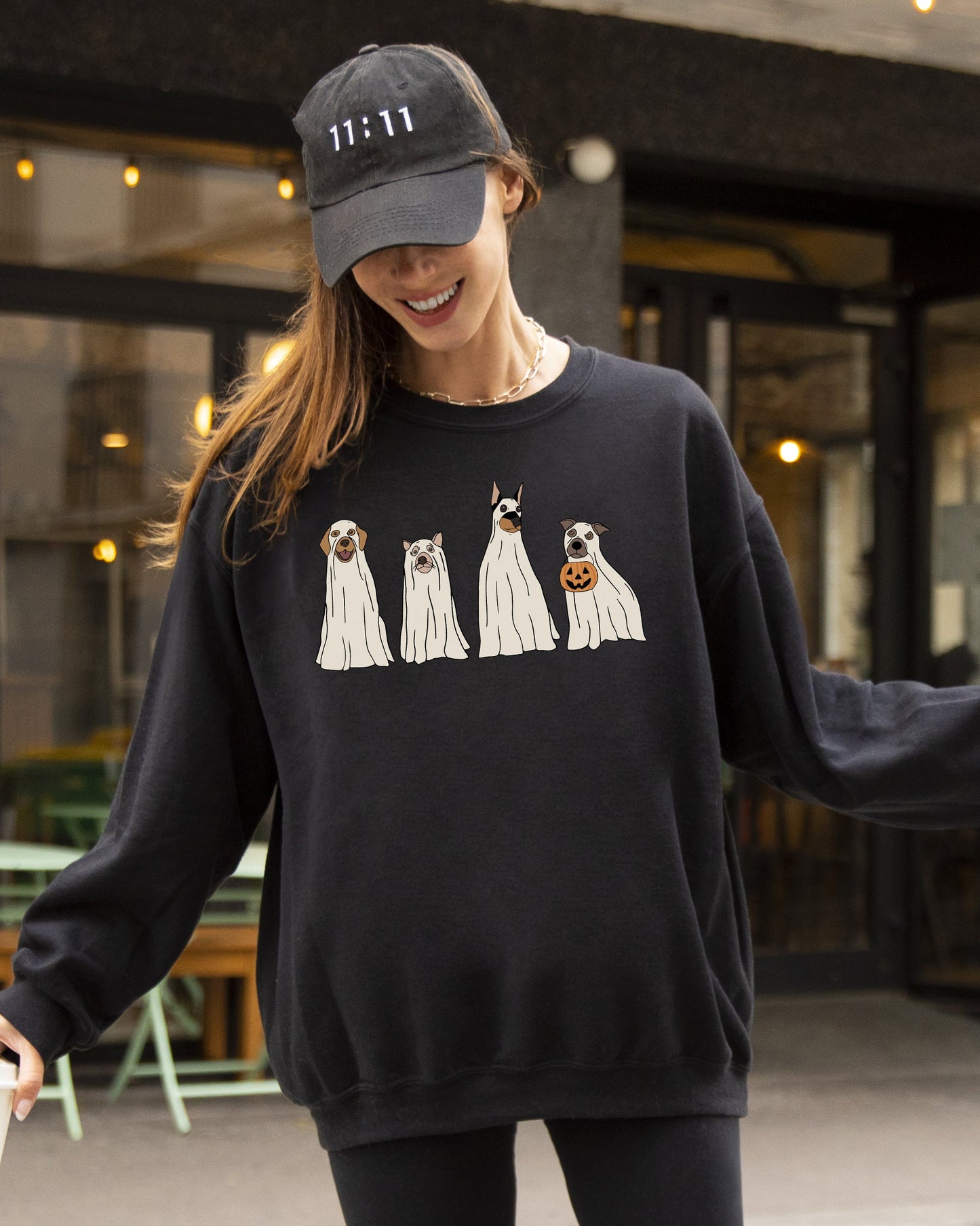 Spooky Ghost Dogs, Bathroom, Funny, Witch, Aesthetic, Meme, Halloween, Spooky, Costume Sweatshirt