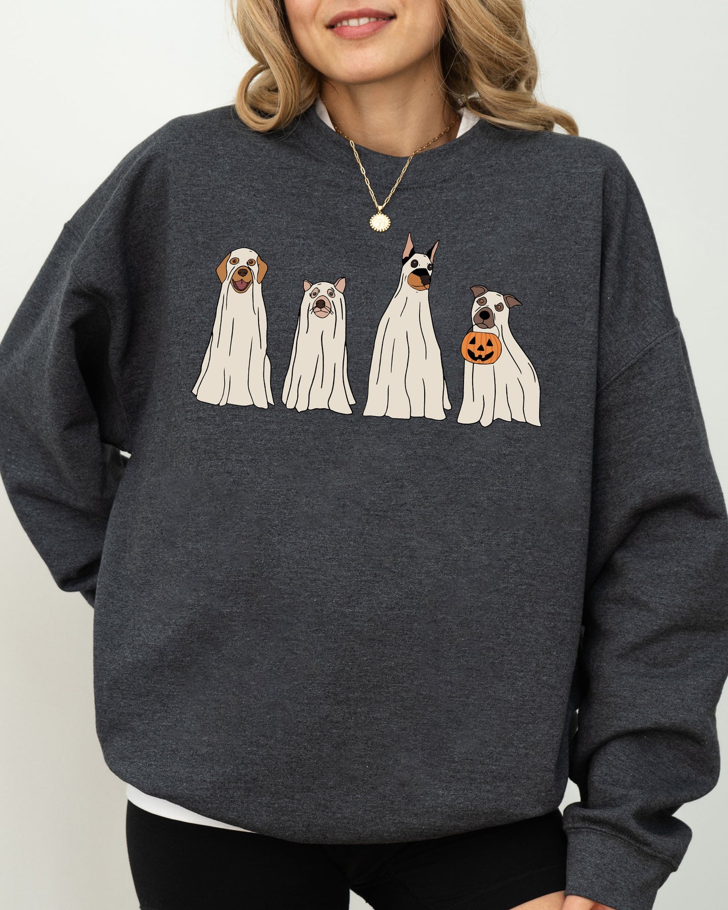 Spooky Ghost Dogs, Bathroom, Funny, Witch, Aesthetic, Meme, Halloween, Spooky, Costume Sweatshirt
