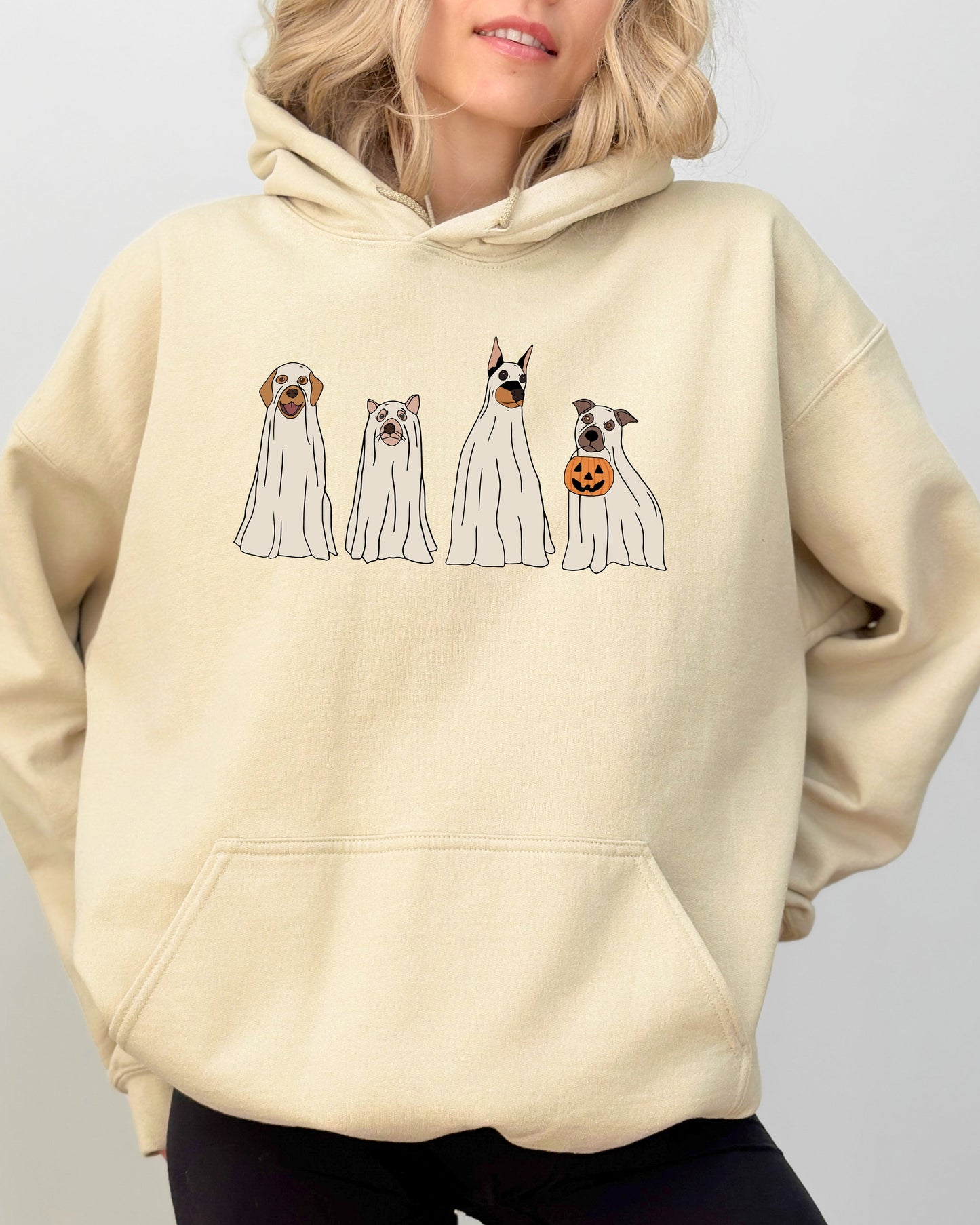 Spooky Ghost Dogs, Bathroom, Funny, Witch, Aesthetic, Meme, Halloween, Spooky, Costume, Hoodie, Hooded Sweatshirt